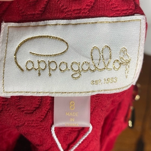 Cappagallo Shift Dress Quilt Look Fire Red Size 8 - Picture 8 of 8